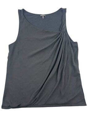 Vintage Express Black Asymmetrical Draped Knot Top